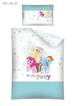 Kinderbettwäsche Bettwäsche 100x135 + 40x60 My Little Pony MLP 36B Babybettwäsche Rosa Grau