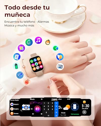Iaret Women's Smart Watch, Gift with 4 Interchangeable Straps and Charm, 1.75 Inch Smartwatch, Bluetooth Calls, Heart Rate SpO2 Sleep, 120+ Sports Modes, Compatible with Android iPhone
