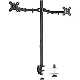 VIVO Dual Monitor Stand Up Desk Mount Extra Tall 99cm Pole, Fully Adjustable Stand for up to 27 inch Screens, STAND-V012