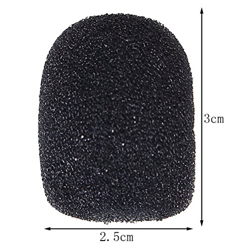 WODE Shop 15 Pack Foam Microphone Windscreen, Headset Microphone Sponge Foam Cover Shield Protection (Black)