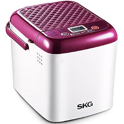 SKG Automatic 1-LB Mini Bread Maker - Beginner Friendly Programmable Breadmaker (19 Programs, 15 Hours Delay Timer, 1 Hour Keep Warm) - Gluten Free Whole Wheat Bread Machine