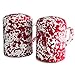 Enamelware Salt and Pepper Shaker Set, 11 ounce, Red/White Splatter