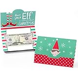 Big Dot of Happiness Elf Squad - Kids Elf Christmas and Birthday Party Money and Gift Card Holders - Set of 8