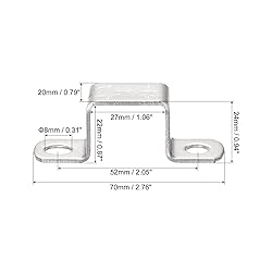 uxcell U Shaped Connector Bracket 22 x 27mm 304