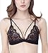InsBuy Women's Deep V Sheer Thin Wirefree Lace Bralette