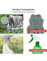 10 piezas herramientas de jardín, pegzos Juego de herramientas de jardinería con guantes de jardinería, jardinero delantal y jardín Almacenamiento bolsa, jardinería Fathers Day Regalos con paleta de jardín Pruners Clippers, jardín herramientas de mano