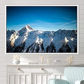 signwin Framed Canvas Wall Art Snow Mountain Cool...