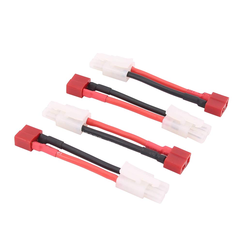 Photo 1 of 4pcs Compatible with Tamiya Male to Female T-Plug Style Connector Adapter Cable with 5cm/2inch 14awg Wire(BDHI-09)