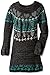Derek Heart Girls' Big Long Sleeve Raglan Boat Neck Dress with Jacquard Yoke and Hem