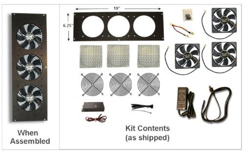 Coolerguys Cabcool1203 Three 120mm Fan Cooling Kit w/thermal control for Cabinet or Home Theaters