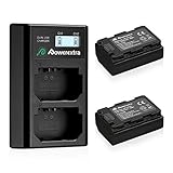 Powerextra 2 Pack Replacement Sony NP-FZ100 Battery 2500mAh and Smart Dual Charger LCD Display for Sony Alpha 9, A9, Alpha 9R, A9R, Alpha 9S, A7RIII, A7R3 Camera (Not for Sony A7 III)