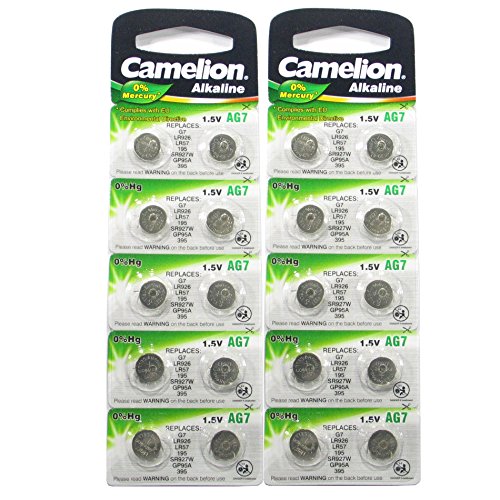 20 camelion ag7 / lr57 / 195 / 395 button cell battery …