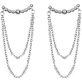 SLUYNZ 925 Sterling Silver Dangle Earrings Chain for Women Dangling Tassel Earrings Tiny Balls Stud