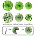 ZERODECO Party Decoration, 21 Pcs Green Hanging Paper Fans, Pom Poms Flowers, Garlands String Polka Dot and Triangle Bunting Flags for Golf Party Dinosaur Birthday Parties Arbor Day