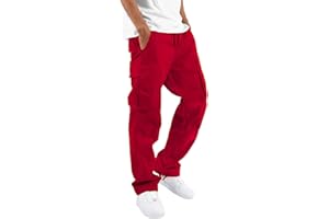 ALLABREVE Mens Casual Joggers Pants Hiking Drawstring Chino Cargo Pants Straight Leg Pants