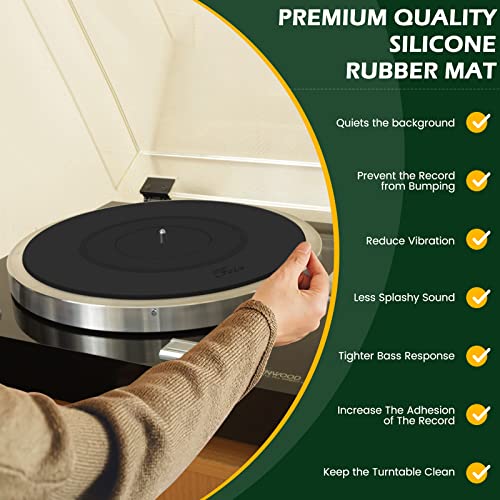 Turntable Platter Mat Black Rubber Silicone Design for Universal to All