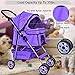 Cat Dog Stroller for Small & Medium Pets Up to 35Lbs Kitten Doggie Cage Foldable Travel Carrier Strolling Cart Durable 4 Wheels Large Pet Stroller Jogger with Cup Holders and Removable Liner (Purple)thumb 1