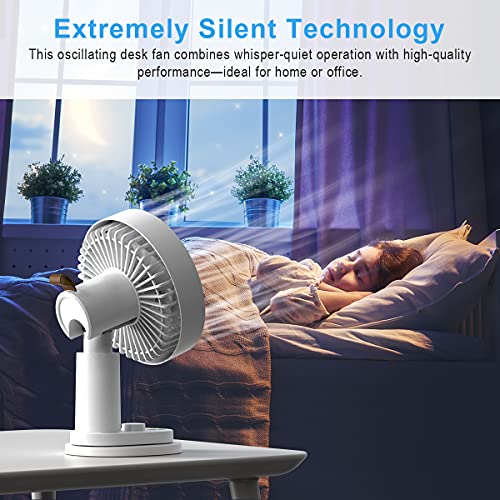 Portable Clip on Fan Rechargeable Desk Fan with Remote Auto Oscillating