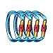 4 - Pack 25KN Rock Climbing Carabiner, D-Shaped Hot-Forged Magnalium Locking Climbing Hook Holds 5511lbs with Screwgate Clip Climber Hiking Karabiner Outdoor Sport Tools CE Certified (Blue, 4 Pack)