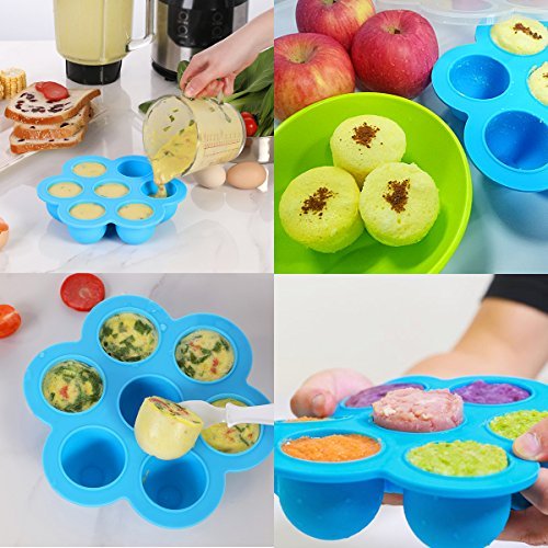 JER Silicone Moules à oeuf Dispositif Ustensiles de Cuisine pour pot instantané 5,6,8 qt Contenants de stockage de moules réutilisables Aliments pour bébés faits maison - Légumes, purées de fruits