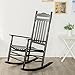 B&Z KD-22B Black Wood Rocking Chairs Adult Patio Carved Vintage Outdoor Indoor