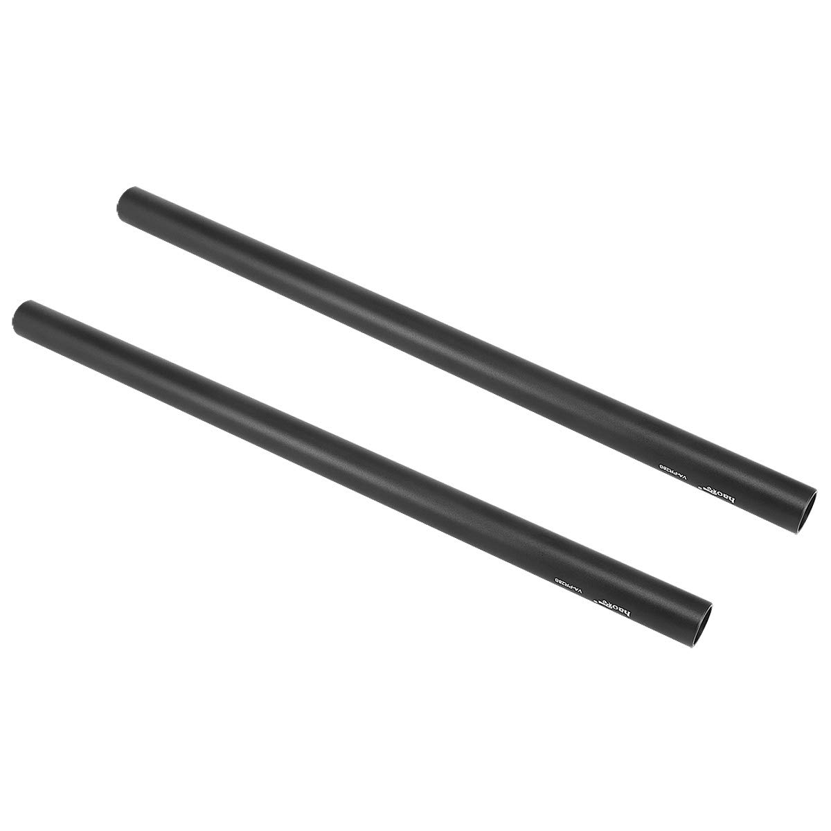Haoge VA-PR28B 28cm / 11 Inch Long Aluminum Alloy Rod 15mm Rods with M12 Thread for Camera Rail Support System Rig Shoulder Pads Monitor Mount Rod Clamp Base Mattebox Follow Focus Black (Pack of 2)