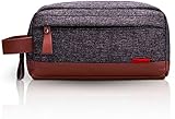 Toiletry Bag Travel Cosmetic Bag,Nylon and Pu Leather, Portable & Roomy & Rugged & Water Resistant Shaving Dopp Kit for Travel,Gym,Grooming Cosmetic Makeup Bag for Men/Women,TSA Approved