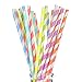 175 Count Striped Paper Straws for Cake Pop Sticks, Party, Events and Crafts 7 3/4” in Assorted Rainbow Colors of Special Curation (Striped)