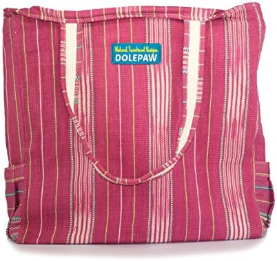 Large Handwoven 100% Cotton Beach Zipper Tote Bag Canvass Lining