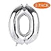 Number Balloons, 2 Pcs 40 Inch Birthday Number Balloon Party Decorations Supplies Helium Foil Mylar Digital Balloons (Silver Number 0)