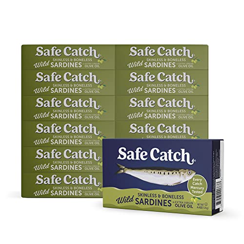 Safe Catch Wild Sardines in Extra Virgin Olive Oil WildCaught Skinless Boneless Sardine Fillets