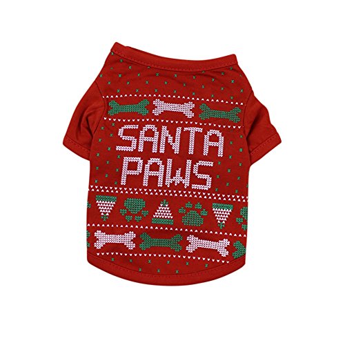 PanDaDa Christmas Small Pet Clothes Dog Clothes Dog Shirt Clothes for Pet Puppy Tee shirts Dogs Costumes Cat Tank Top Vest