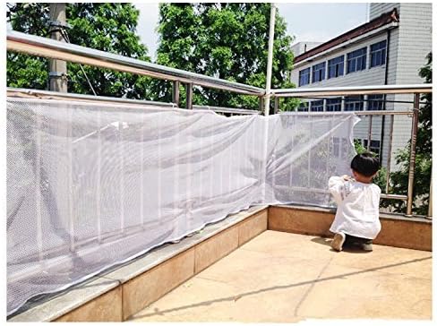 Balcony &amp; Stairway Deck Railing Safety PE Net 2.5x10 Feet White, 0.5 Mesh Size Ties Included