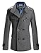 Doublju Mens Half Trench Coat GRAY (US-M)
