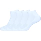 JANASIN Cotton Blend Athletic Ankle Socks, Low-Cut Cushioned Running Training Socks for Women 4 Pair