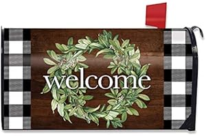 Briarwood Lane Farmhouse Wreath Spring Large/Oversized Mailbox Cover - 21 x 8 Inches - Magnetic Mailbox Covers - Spring Time Home Décor - Oversized Mail Box Covers