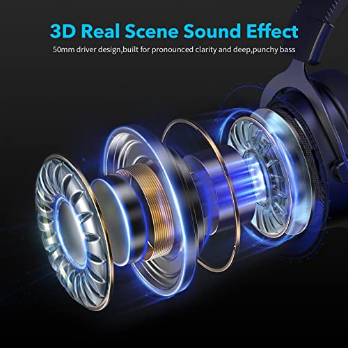 NUBWO Wireless Gaming Headset,2.4GHz & Bluetooth 5.3 Technology with Noise-Canceling Microphone, Stereo Sound, Compatible with PC, PS5, PS4, Mac, Switch, 3.5mm Wired Mode for Xbox Series