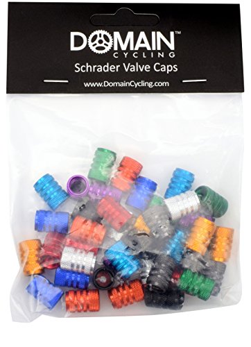 image for 40pcs Schrader Tire Valve Caps, Knurled Multi-Color Anodized Machined 