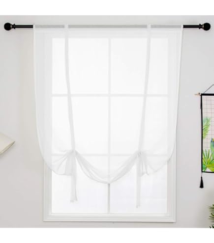 Exclusive Home Loha Tie Up Shade 54-in x 63-in Black Pearl Light Filtering Cordless Roman Shade in the Window Shades department at