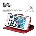 iPhone 5/5S/SE Case, TUCCH Leather Wallet Case, Premium [Slim Fit] [Wrist Strap]Flip Book Case Cover with Stand & Credit Card Compartments [Magnetic Clasp] for iPhone SE and iPhone 5/5S, Red