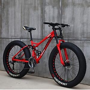 26 inch Mountainbike, 24-Speed Mountainbike voor Volwassenen, Carbon Stalen Frame, Full Suspension Schijfremmen Hardtail…