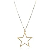 MarveBard Gold Silver Star Necklace Simple Hollow Star Pendant Necklace Metal Pentagram Necklace Minimalist Y2K Star Necklace Christmas Birthday New Year Necklace Jewelry for Women