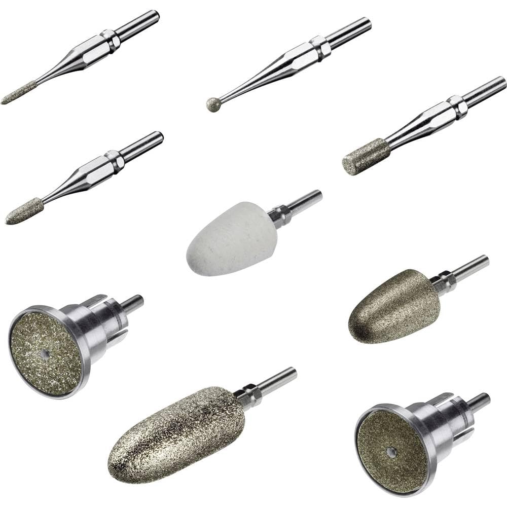 Beurer MP 60 Manicure Pedicure Tool Set with 9 Sapphire and Felt Tips for Hand and Foot Care