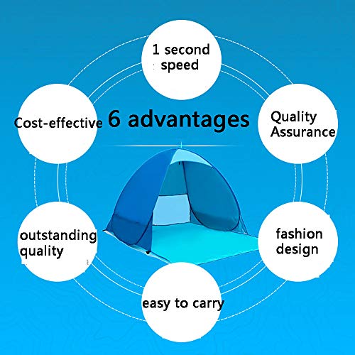 QYQS Vollautomatisches Klappzelt im Freien, kein Angelzelt erforderlich, ultraleichtes Strandzelt, blau, 155 * 145 * 110… – Bild 3