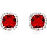 Square Princess Cut Stud Earrings Micro Paved AAA CZ Jewelry Wedding Bridal For Women