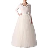 XYDS Women Elastic Waist 5 Layers Tulle Floor Length Ball Gown Wedding Princess Maxi Party Dress Bridesmaid Dresses