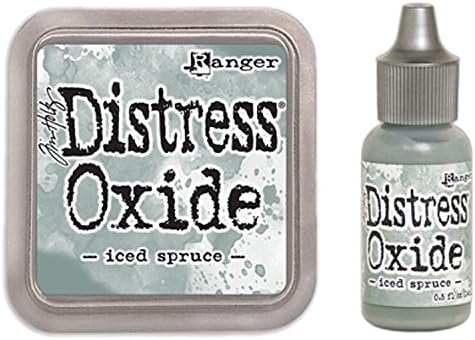 Special Bundle Ranger Tim Holtz Distress Oxide Ink Pad ICED Spruce + Reinker