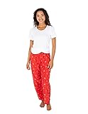 Leveret Womens pajamas Fleece sleep pants Snowflake M