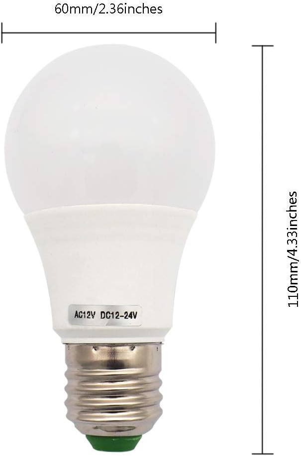 GRV E27 5W SMD LED AC12V/DC12V-24V Light Bulb 40W Incandescent Replacement for Solar System RV, Camper, Boat - Image 4
