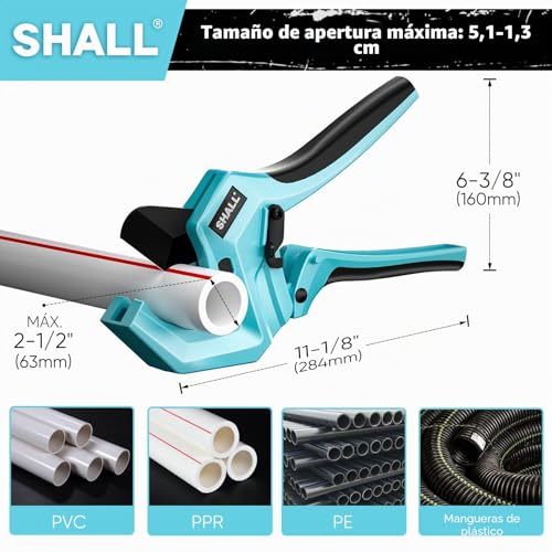 SHALL 2.5"(63mm) Plastic Pipe Cutter, PVC Cutter, 63mm OD PEX, PVC and PPR Plastic Pipes, High Quality Plastic Pipes